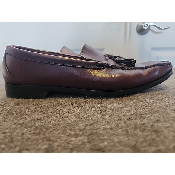 Allen Edmonds Saratoga Tassel Loafers‎ Men\'s 11 Burgundy Leather Made in The USA